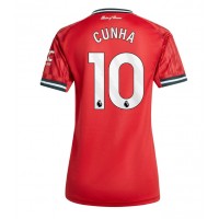 Stroje piłkarskie Manchester United Matheus Cunha #10 Koszulka Podstawowej dla damskie 2025-26 Krótki Rękaw